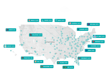 <p>Clerkship students around the country trust <strong>AMBOSS</strong></p>